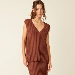 Free People Brown Veda sweater set